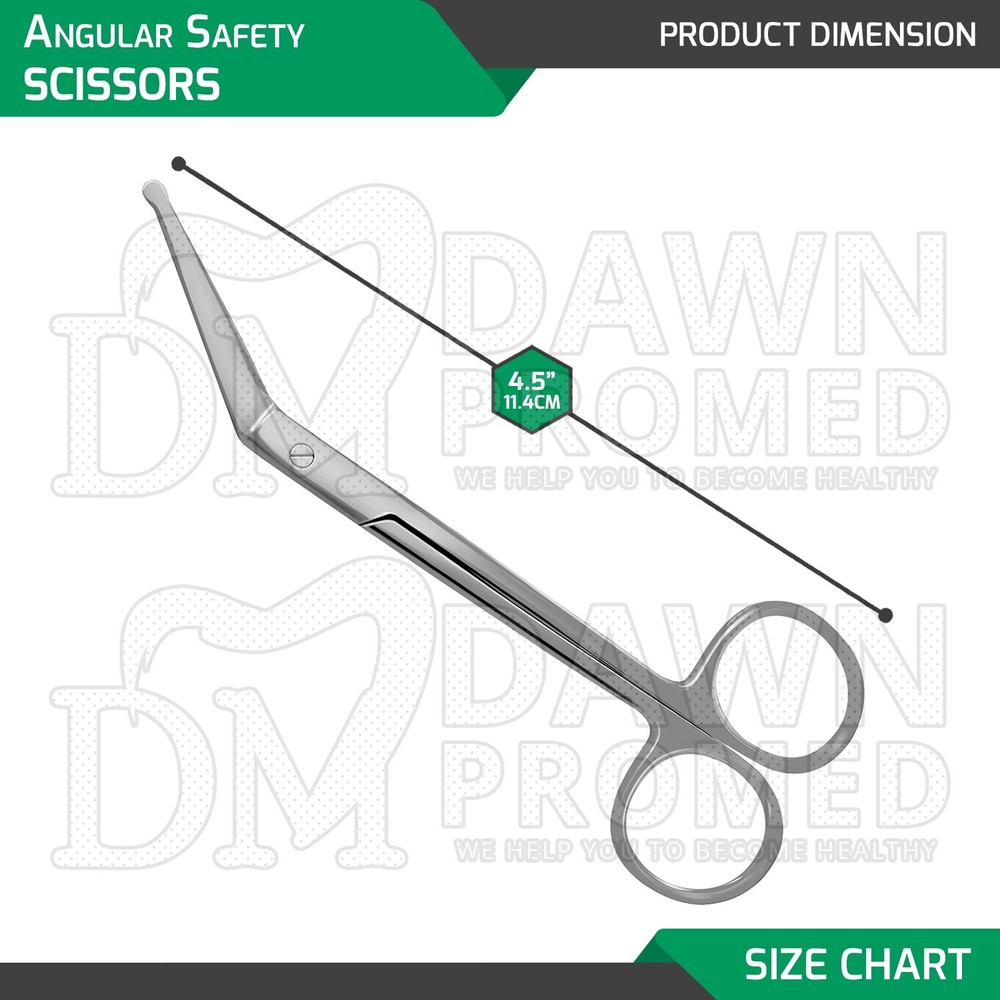 Angular Scissors 4.5" With Safety Tips ENT Plastic Surgical Instrument German Gr