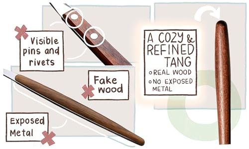 Lightweight Stainless Steel Flatware Set with Walnut (4 Sets) 12 Plain