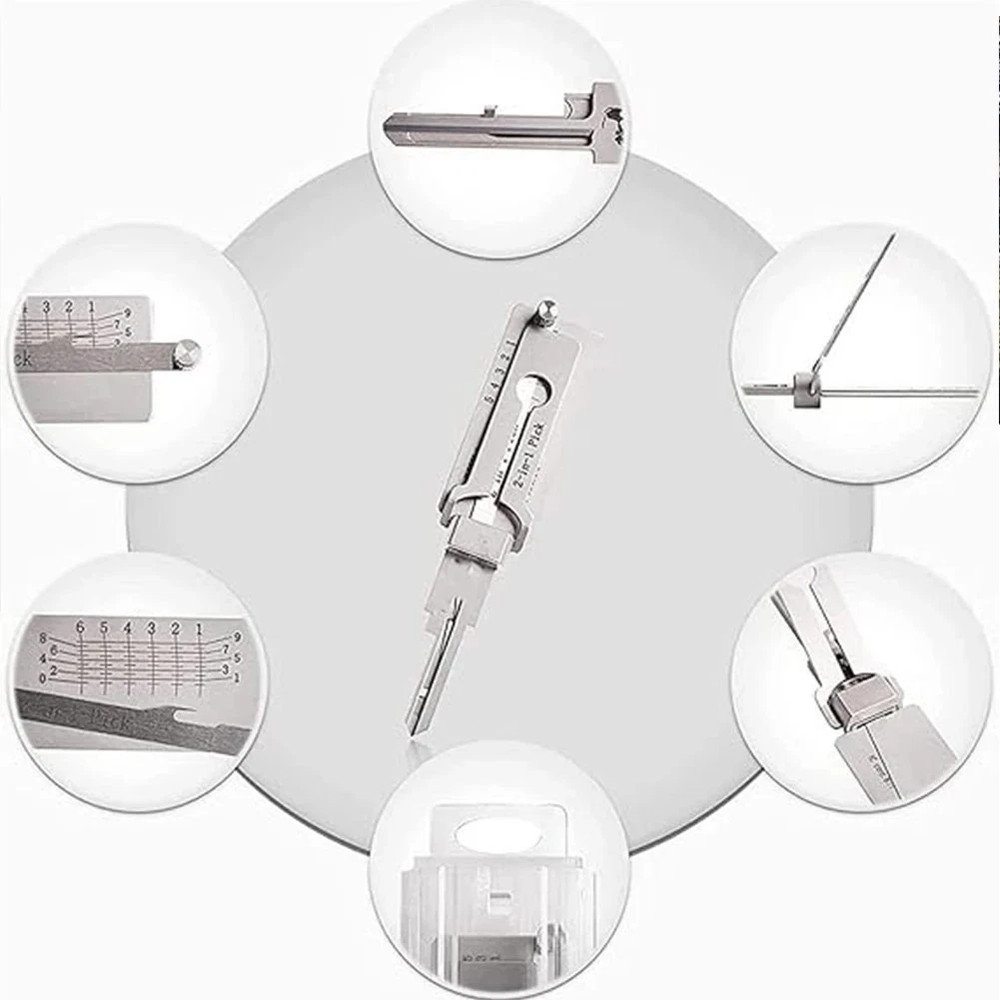 Key Decoder 2 In 1 Portable Lock Picking Set Hook And Pickup Tool Kit Ergonomic