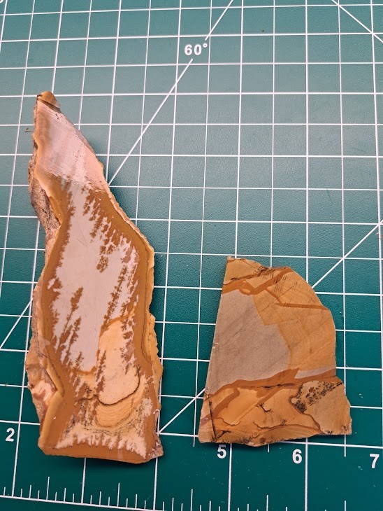 2 beautiful picture jasper slabs 111 grams