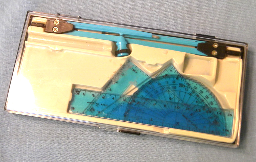 Drafting Set Drawing Compass Divider Set in Box Parts Missing