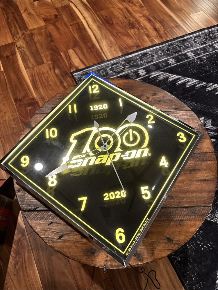Snap-On Tools 22" LED Diamond Shaped Bubble Clock 100th Anniversary Edition New