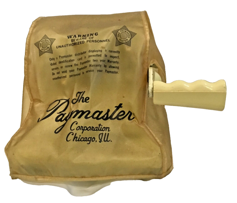 Paymaster check writing machine. Vintage. Cover