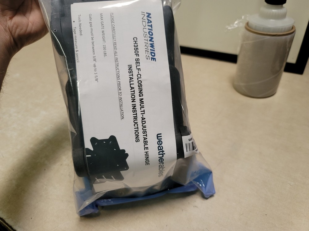 2 Pk Black Heavy Duty Nylon Polymer Self-Closing Multi-Adjustable Gate Hinges