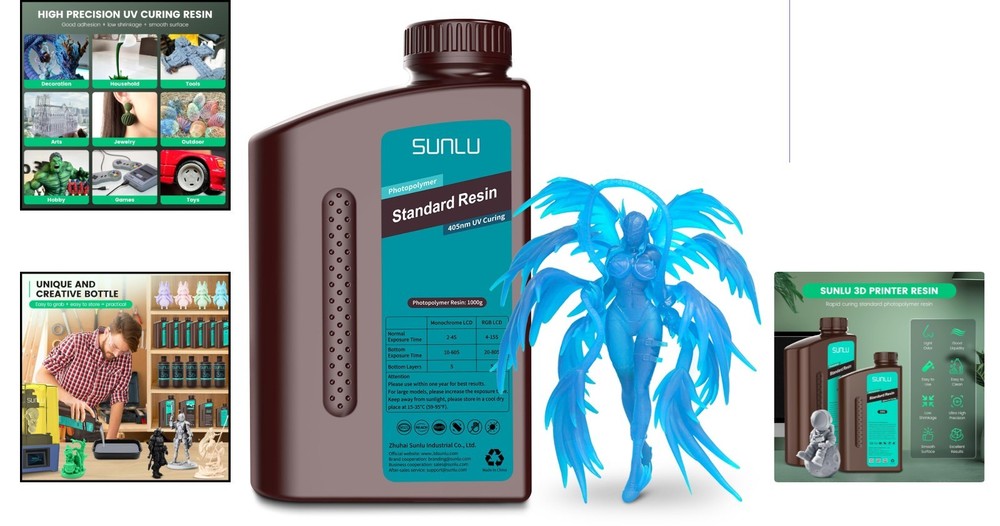 Clear Blue 3D Printer Resin 1kg - Fast Curing, High Precision, Low Odor