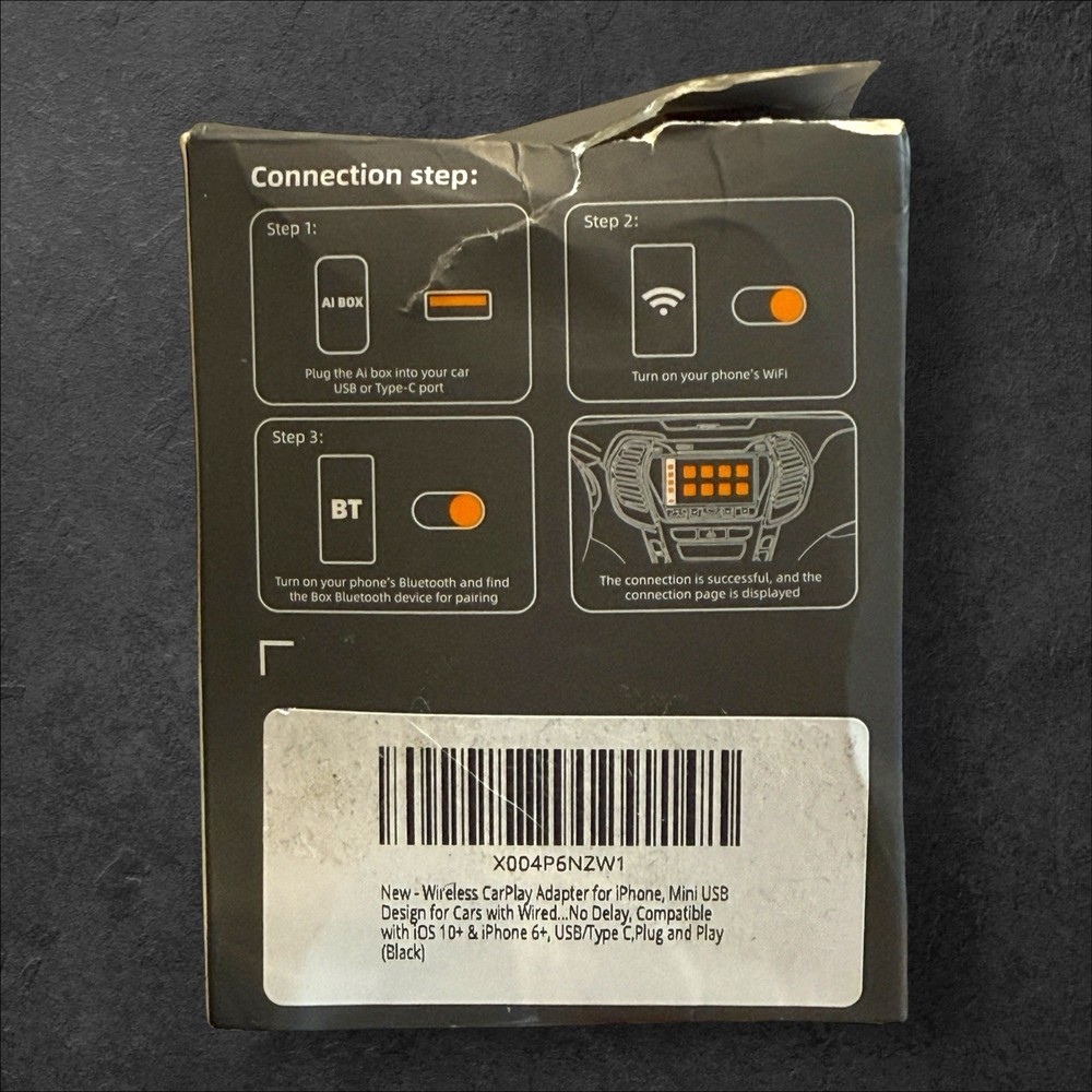 Wireless CarPlay & Android Auto Adapter A1 – Plug & Play – Open Box