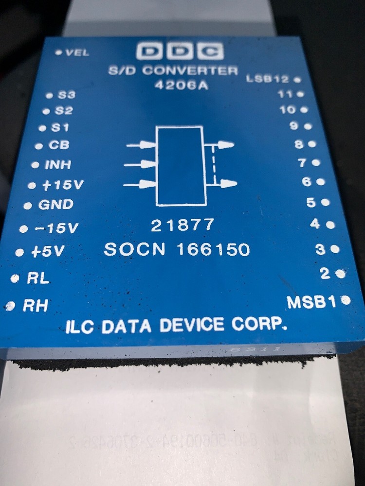 Vintage DDC S/D Converter SOCN 166150 . 21877. 4206A ILC DATA DEVICE CORP.