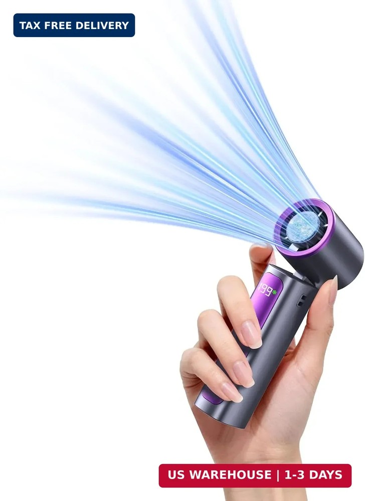 DRORION Portable Mini Fan with Ice Cooling Function, 199 Speed Adjustable Handhe