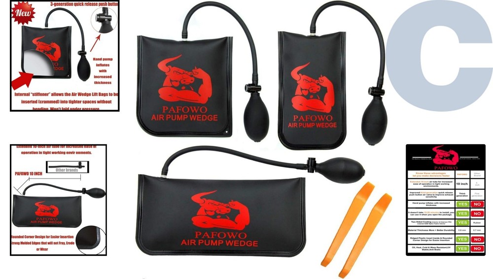 Enhanced 3 Size Air Wedge Leveling Tool - Durable & Non-Scratch Design