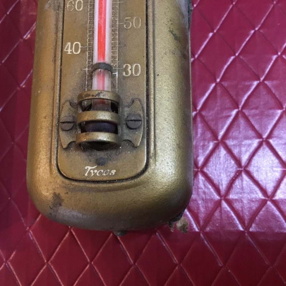 Vintage Brass Temperature Regulator Thermometer Clock
