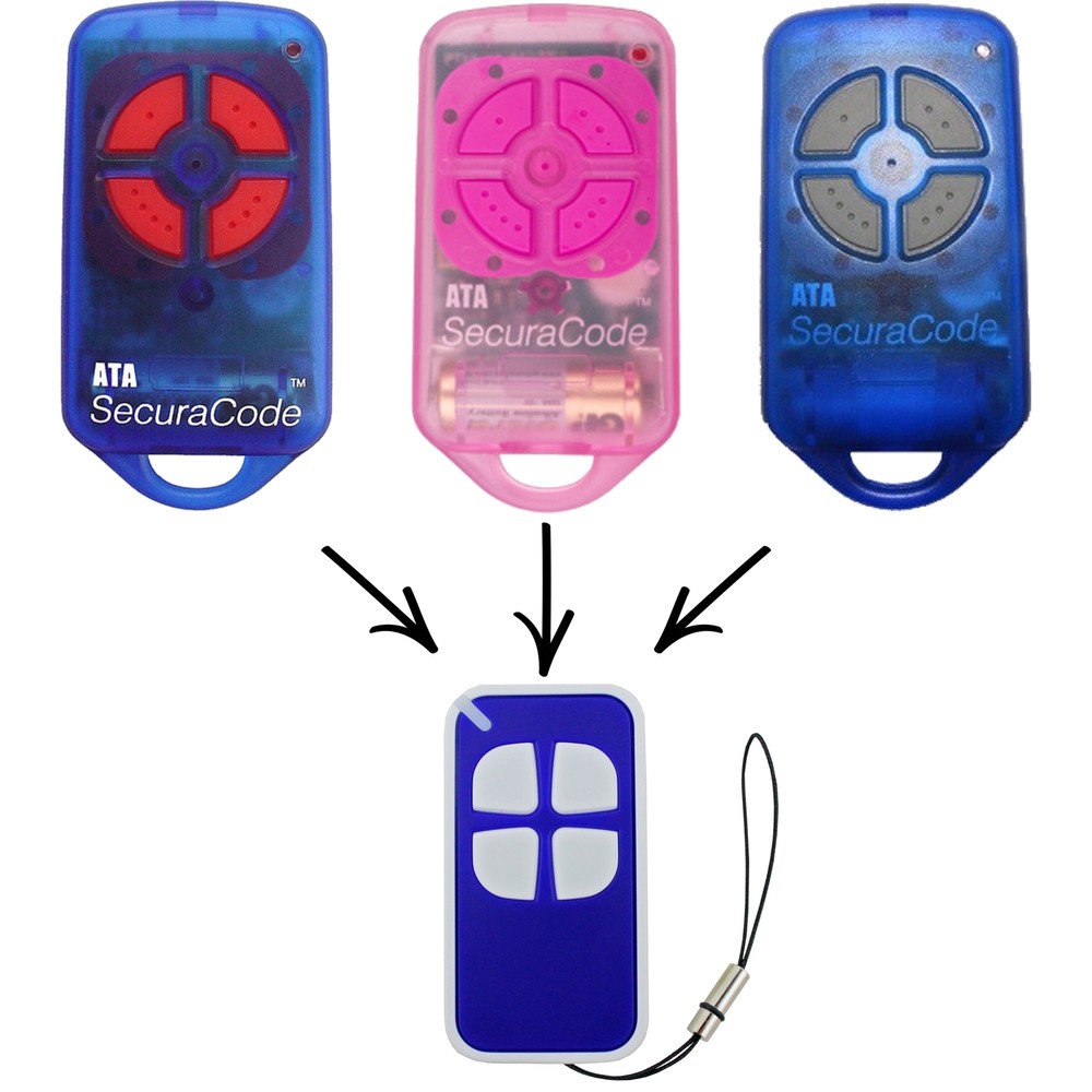 ATA garage/gate door remote control PTX-4 replacement Securacode PTX4