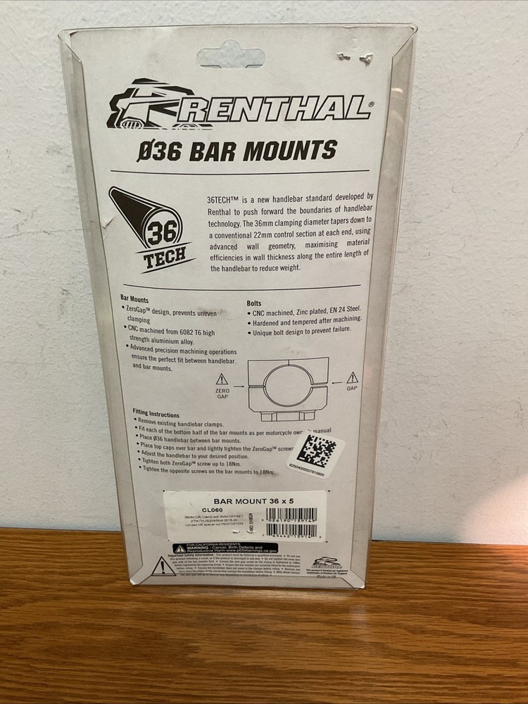 RENTHAL CL060 36Tech Handlebar Mounts Bar Mount