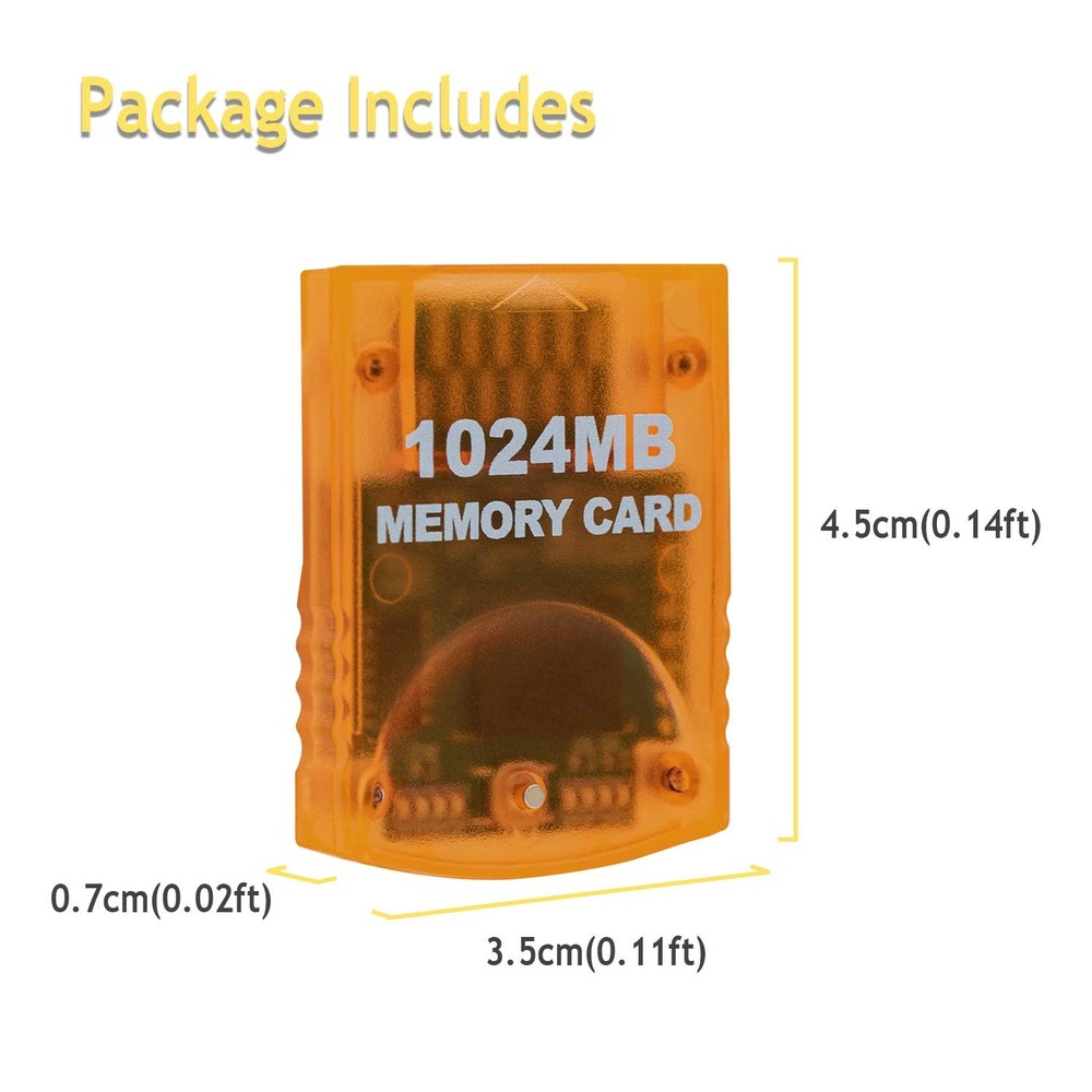 Mcbazel 1024MB(16344 Blocks) Memory Card for Gamecube and Wii Console Orange
