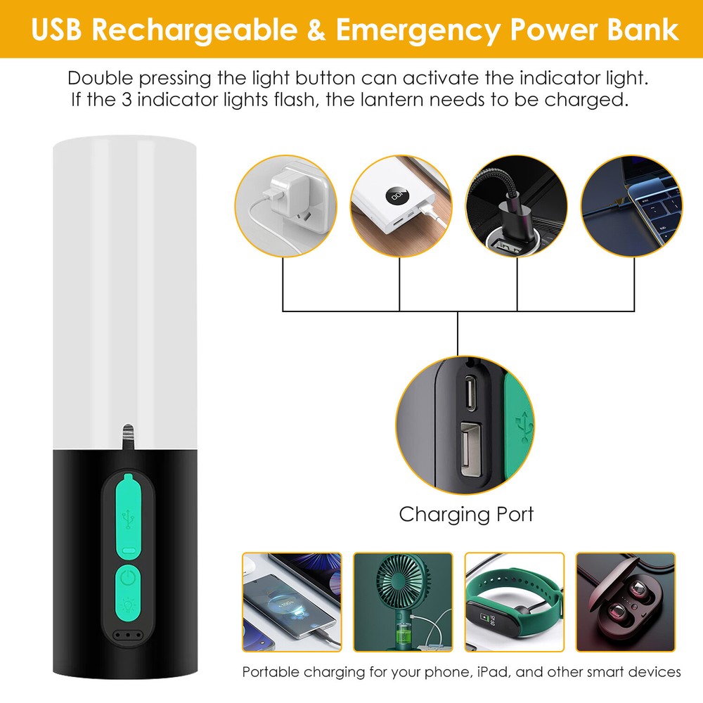 4 In 1 Rechargeable Camping String Light Waterproof Camping Lantern Flashlight