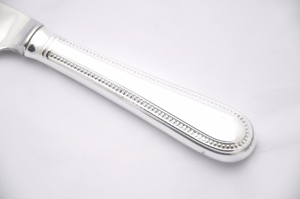 Bead Pattern Silver Plated Wedding Cake Knife Gift Boxed Sheffield England