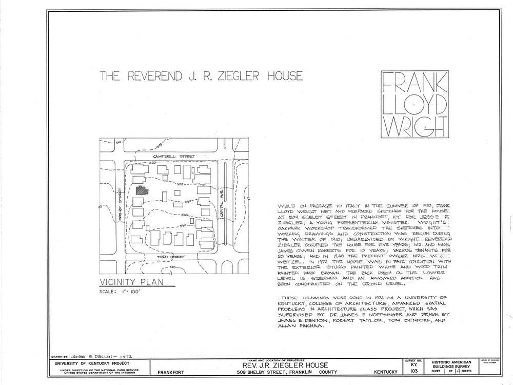 Frank Lloyd Wright Prairie Home, 3-4 bedrooms, architectural house plans