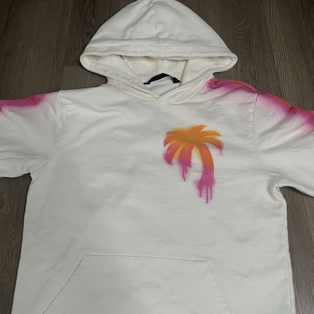 Size Medium - Palm Angels Sprayed Palm Tree White Multi - 100% AUTHENTIC