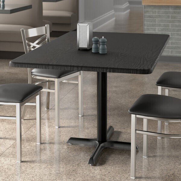36" x 60" Rectangular Restaurant Table Top with Black Laminate Top Finish
