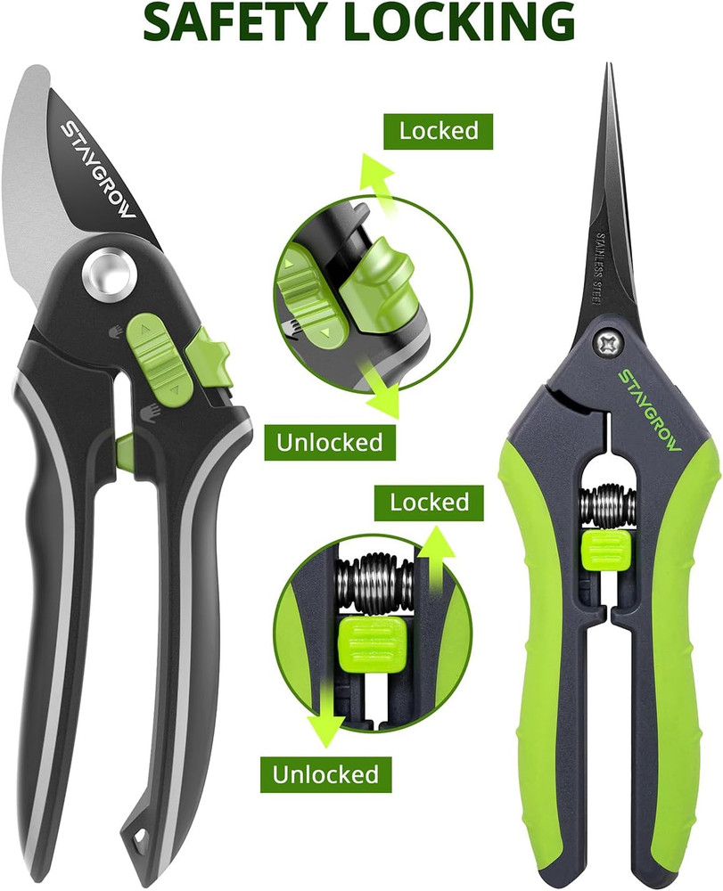 Gardening Scissors, Sharp Plant Trimming Scissors for Precise Cuts, Stainless St