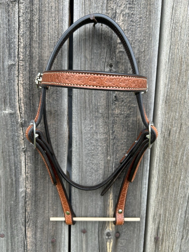 Floral Browband Headstall - Handmade