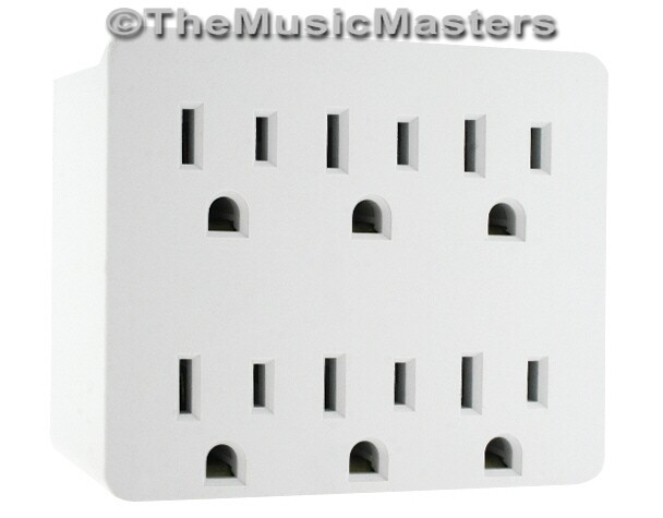 (4) Electrical Socket 6-Way Power Splitter 6 Outlet AC Wall Plug Adapter Cover