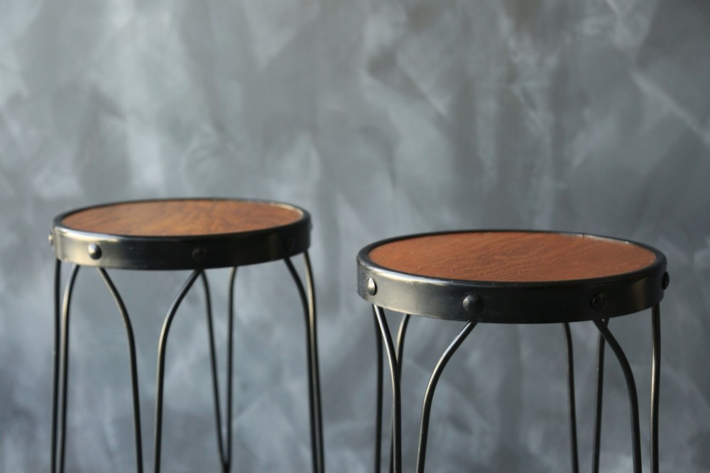 Antique Cafe metal stools Ice cream parlor stools