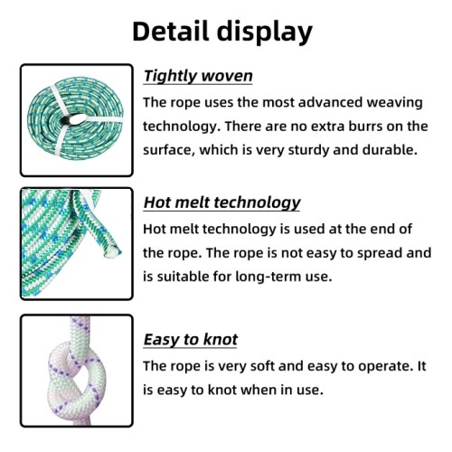 Durability Braid Polyester Rope Arborist Tree Rope 1/2" × 150' 16 Strand