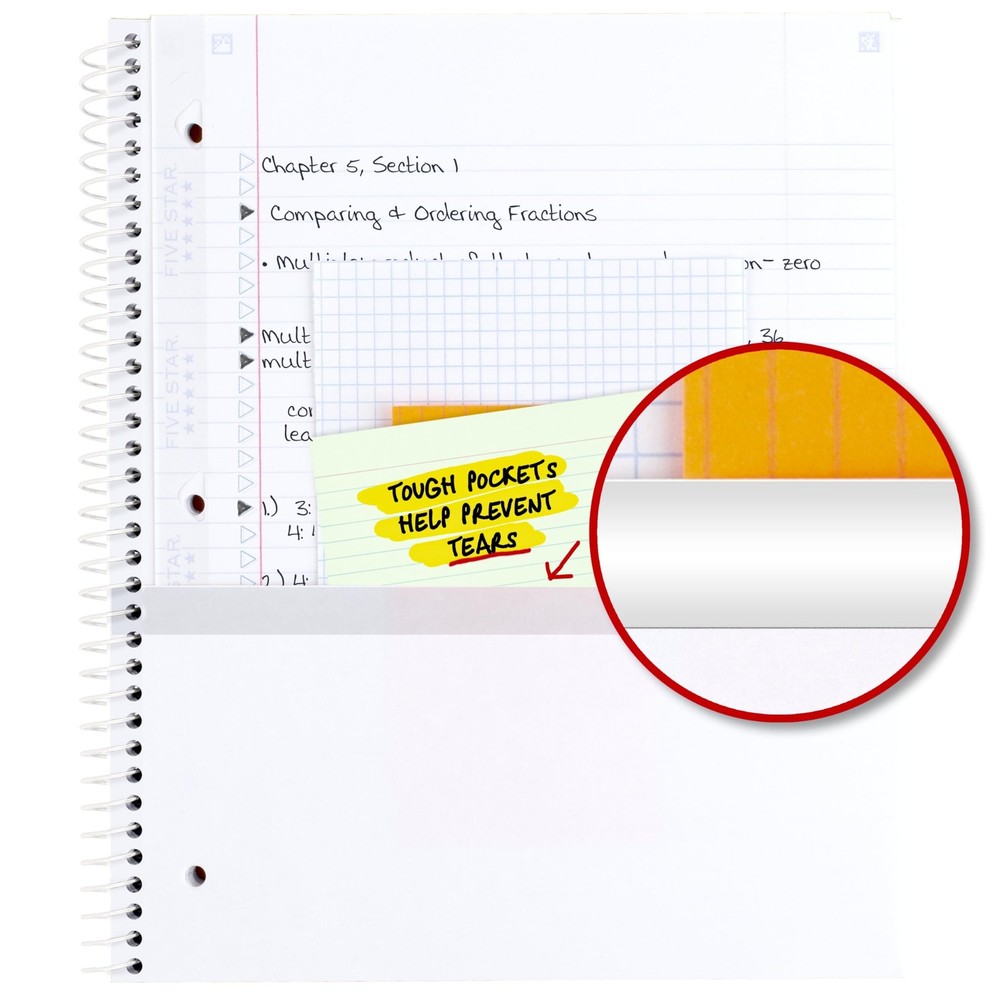 Five Star Spiral Notebook 2 Pack Soft Petals College Ruled 80 Sheets Durable