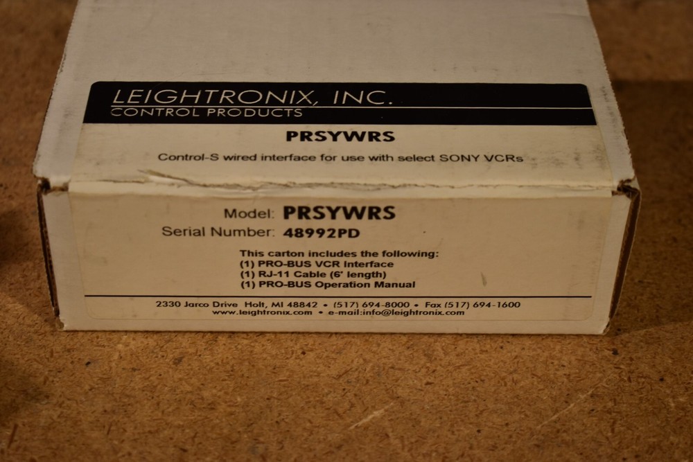 NEW Leightronix PRSYWRS PRO-BUS Sony VCR Infrared Interface Control Machine