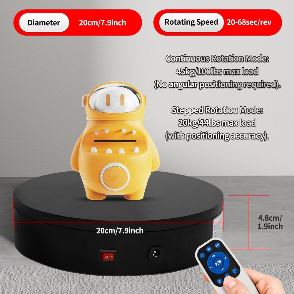 Remote Motorized Electric Turntable Rotating Display Stand Spinning Rotating