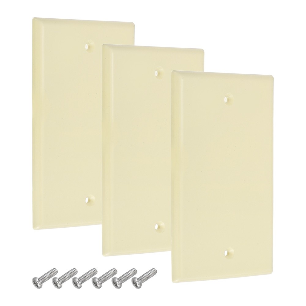 3Pcs Switch Plate Covers, Decorative ABS Outlet Cover, White(Blank)