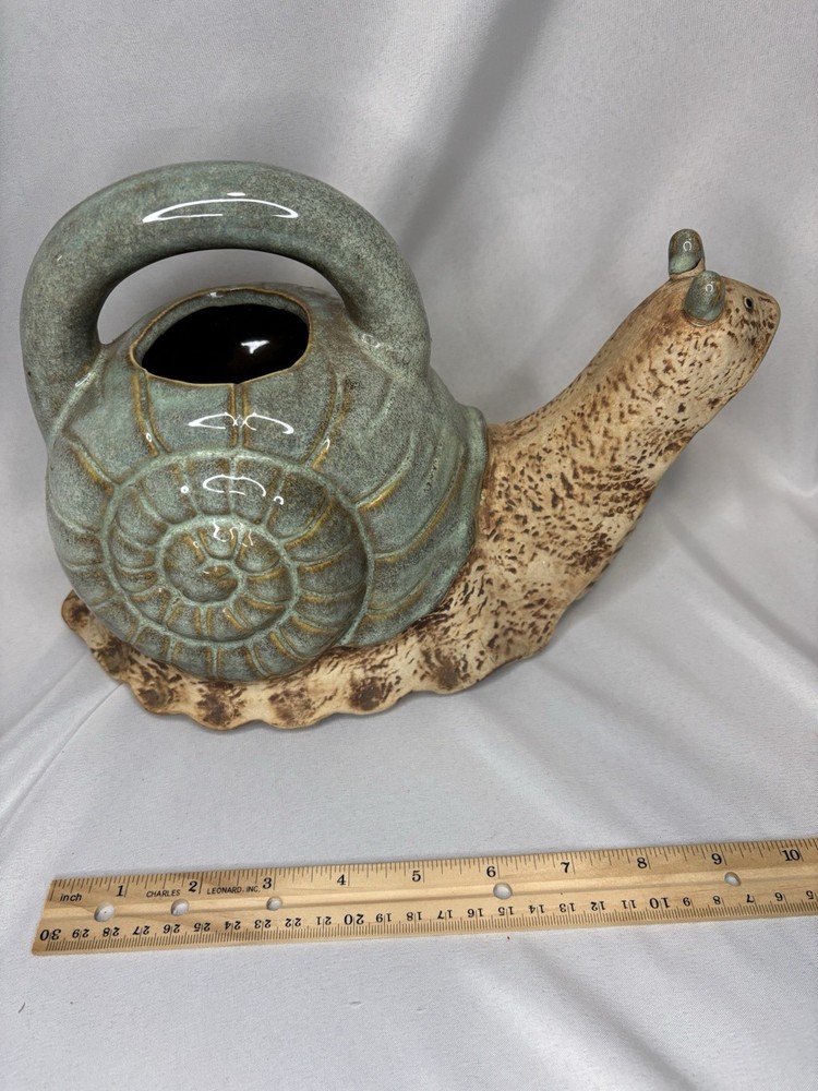 Vintage Stoneware Snail Watering Can Pitcher