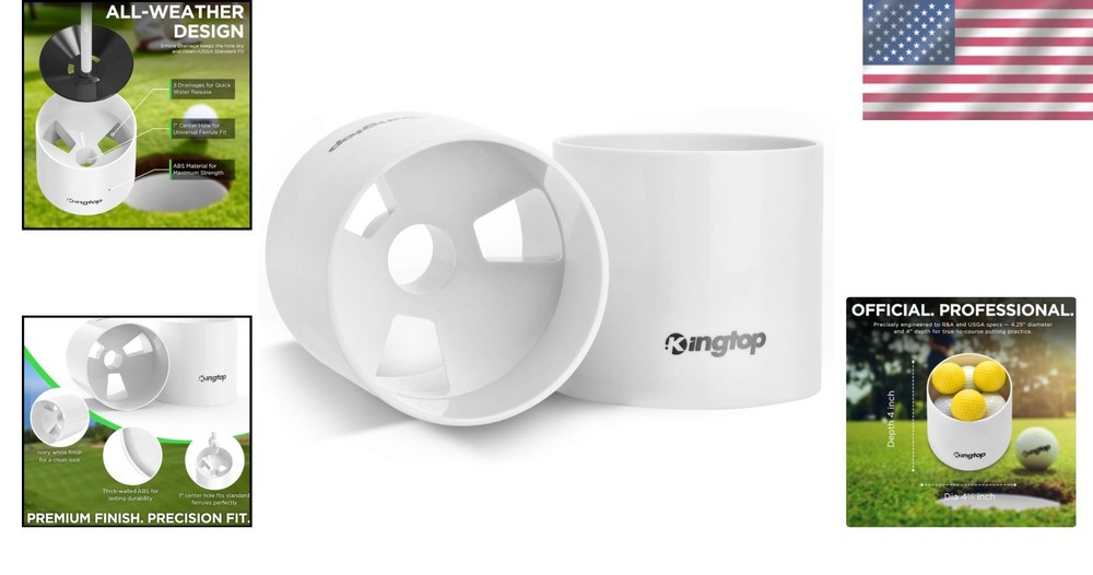 Foldable Golf Hole Cups with Drainage - Perfect for Practice Greens - 2 Count