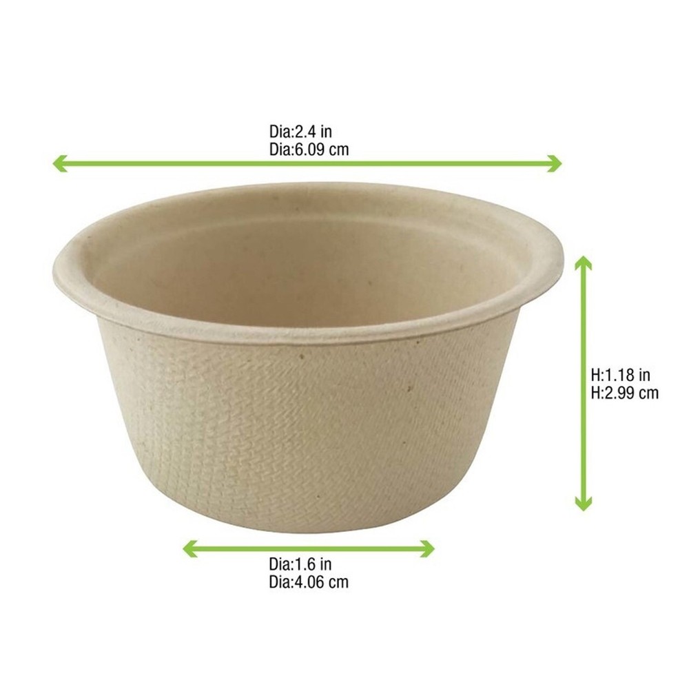 World Centric 100% Compostable Unbleached Plant Fiber Lids for 2 oz. (200 Cups)