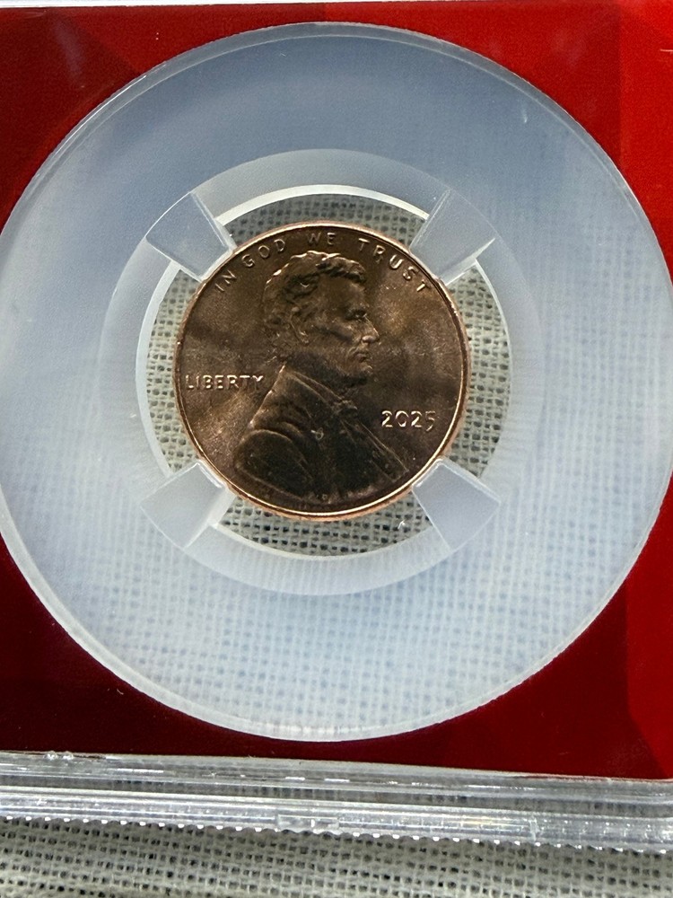 2025 1c Lincoln Shield Cent Coin MS 66 RD Red Core