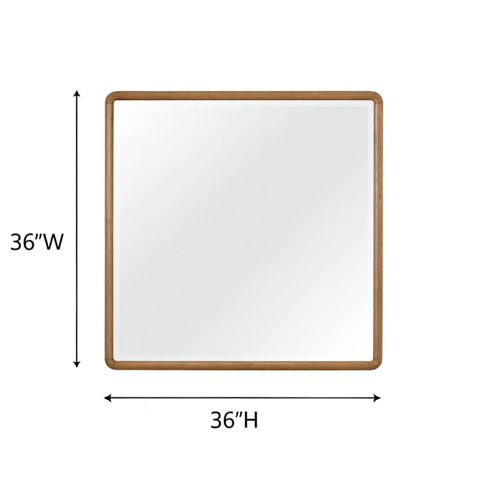 Veneer Frame Mirror, 24x36 Inch Wall Mirror with Rounded Corners