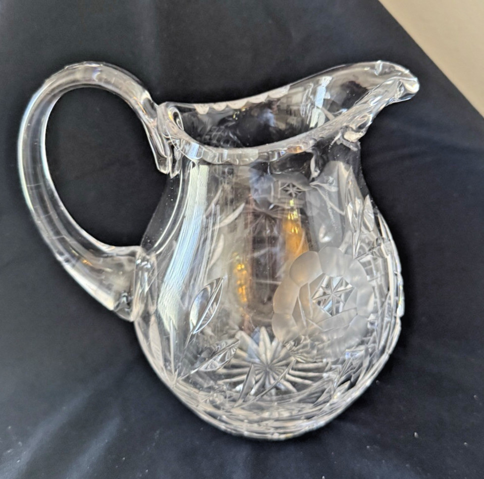 CRYSTAL PITCHER, CREAMER, WINE, & WHATEVER. NWOT