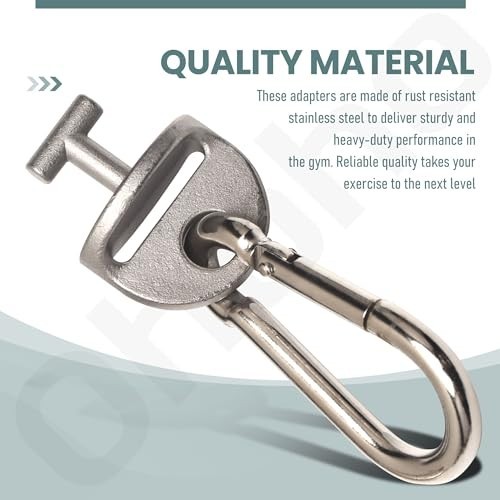 T Lock Adapter with Snap Hooks 2 Pack for Home Gym & Cable Machine Accessories