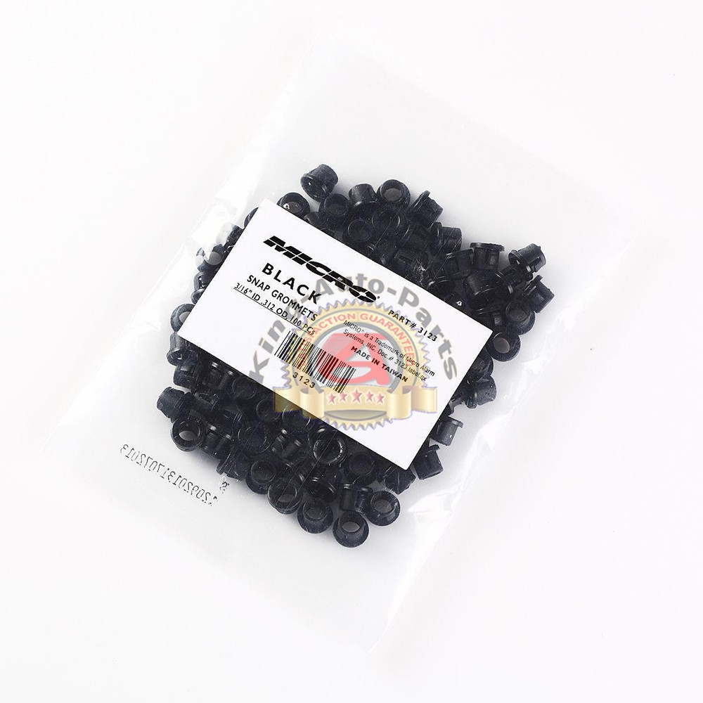 Black Plastic Snap Grommets 3/16" 100 PCS/BAG