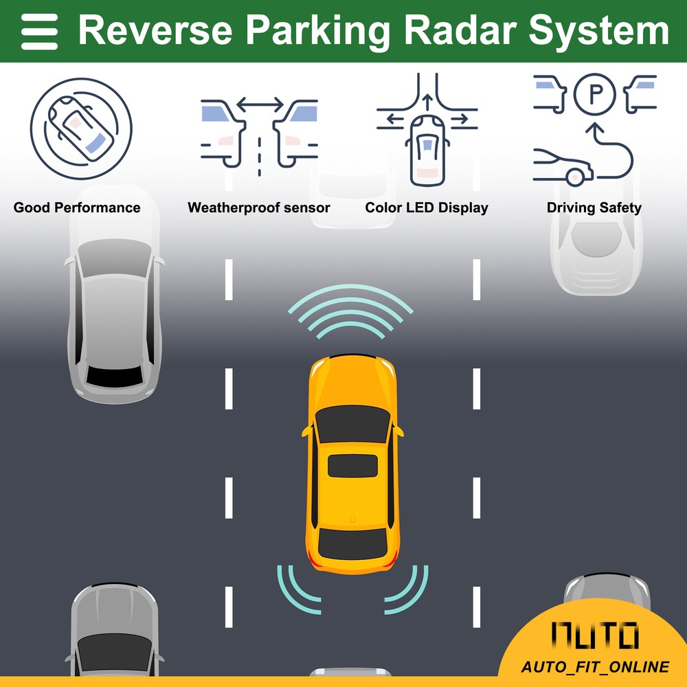 Single Plastic,Metal Reverse Parking Radar System Universal