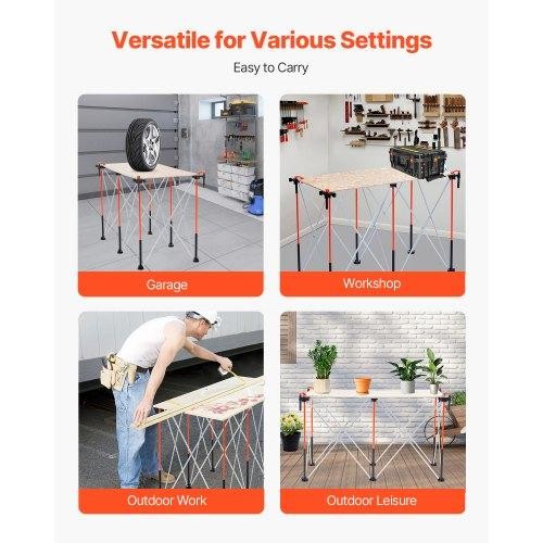 Portable Folding Workstand 416 x 218 ft Collapsible Workbench 2500 lbs