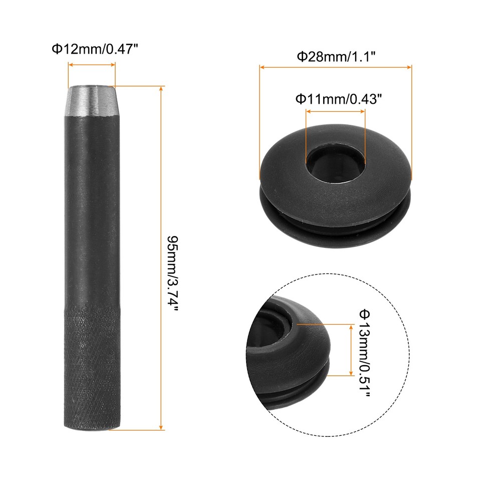 31pcs 12mm Plastic Truck Eyelets Black