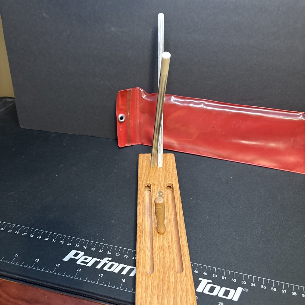 Vintage Crock Stick Knife Sharpener w/2 Rods & Kwik-Sharp Plastic Case