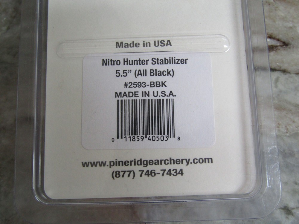 PINE RIDGE ARCHERY - NITRO HUNTER - 5.5" BOW STABALIZER - ALL BLACK