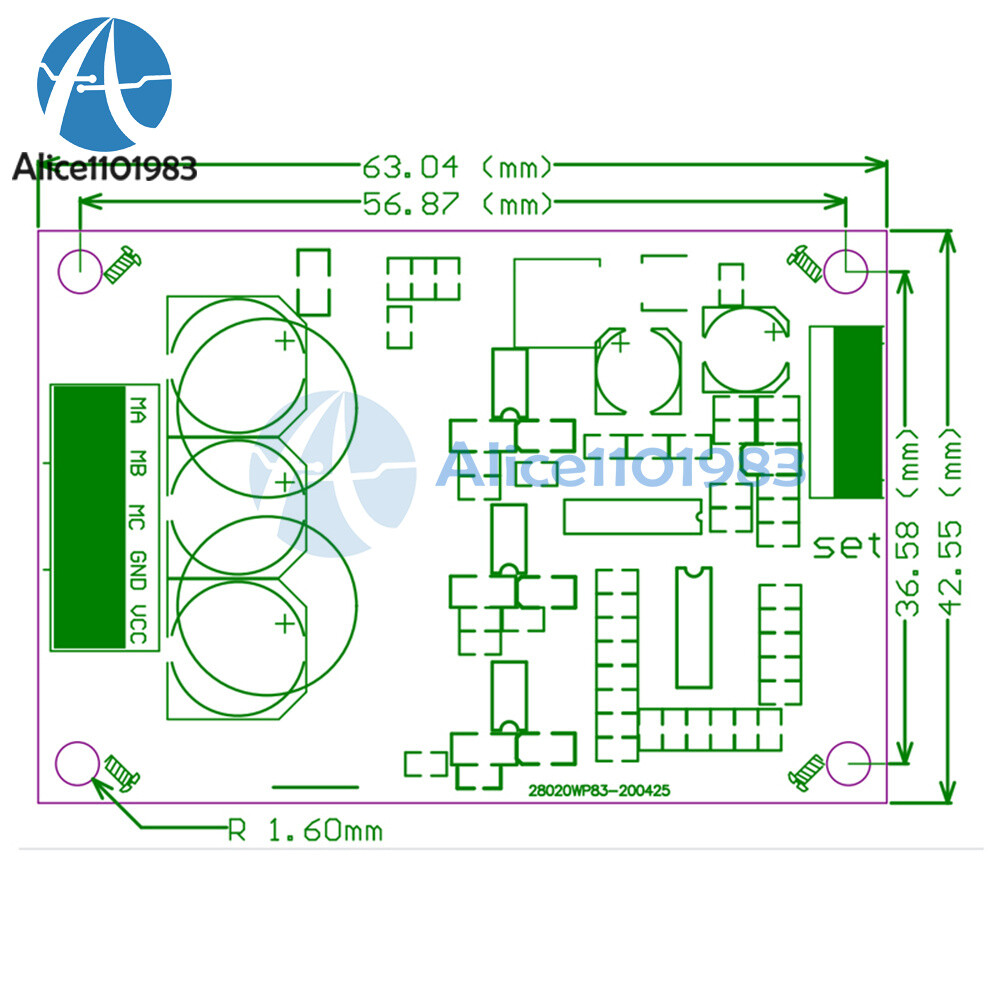 DC12V-36V 500W Brushless Motor Speed Controller BLDC PWM Hall-less Motor Control