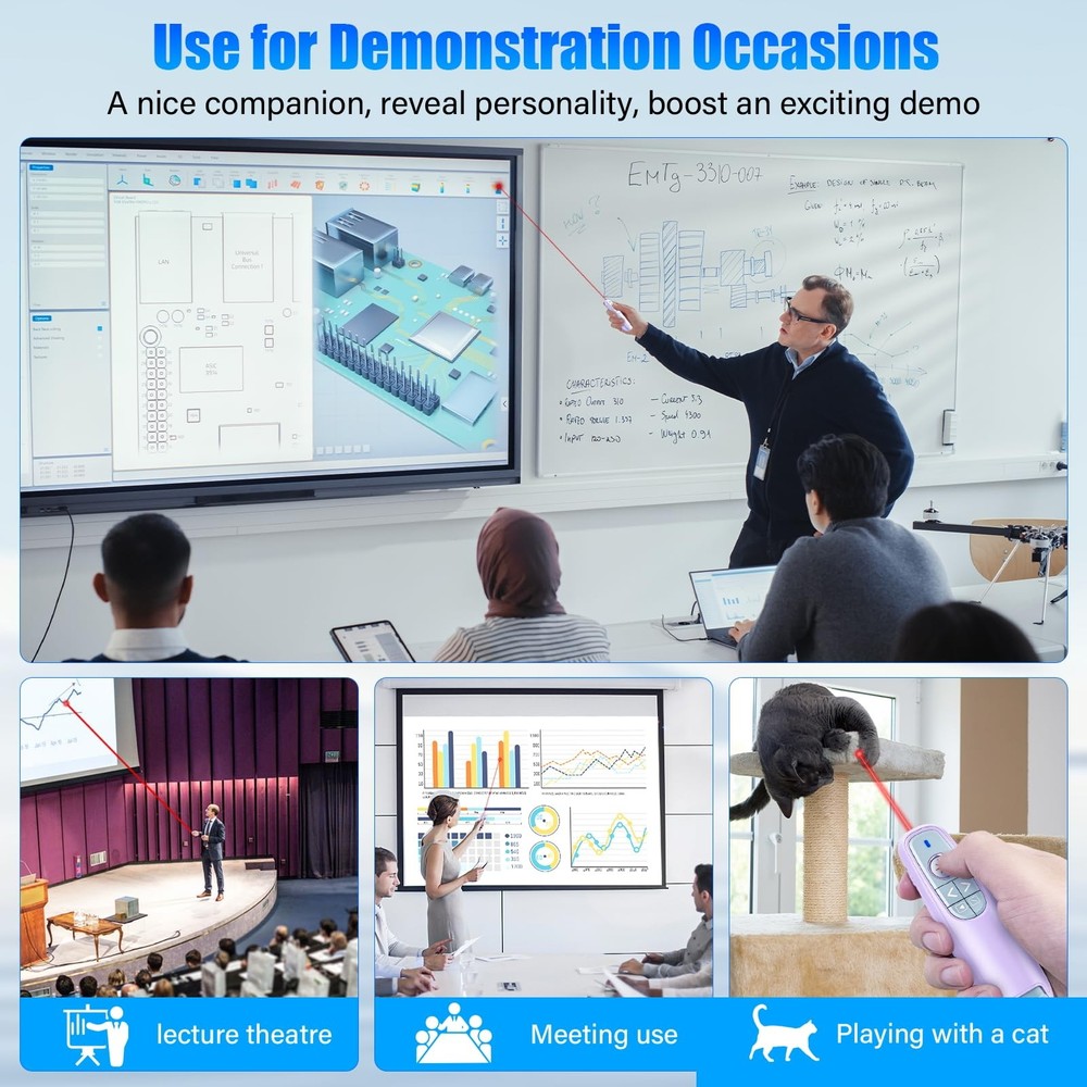 Presentation Clicker Wireless Presenter Remote Clicker, USB PowerPoint Clicke...
