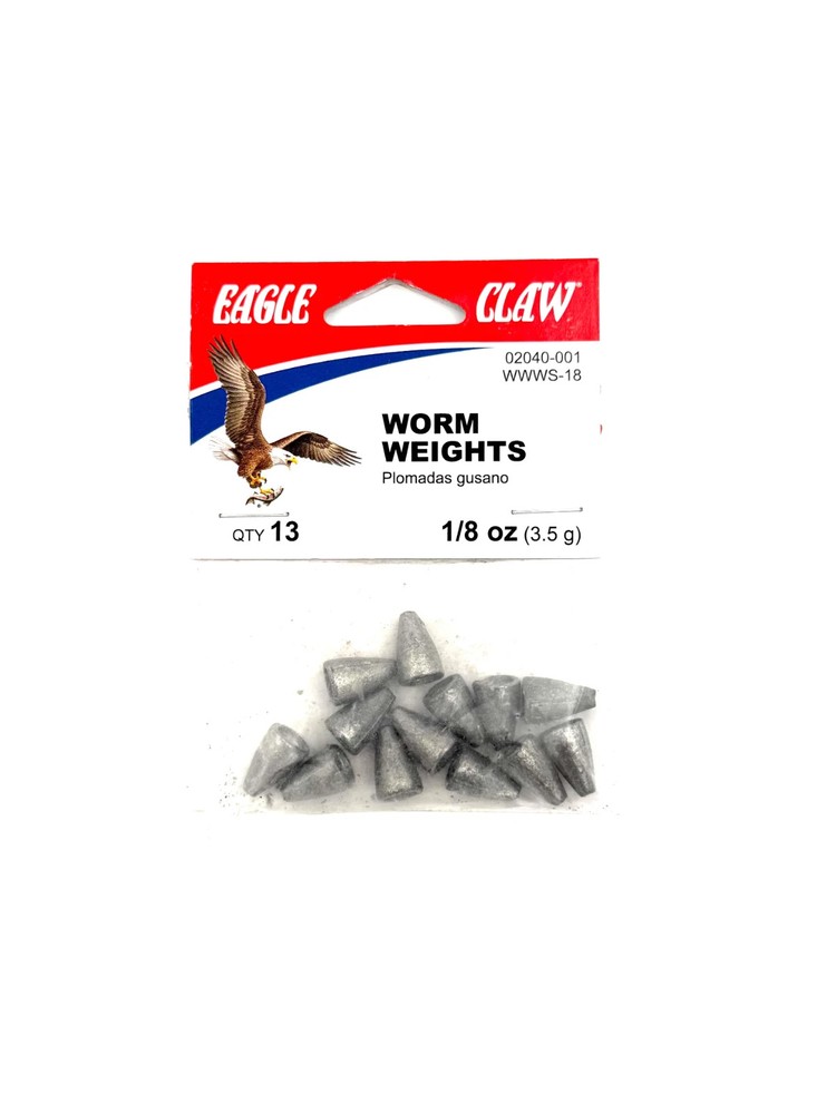 Eagle Claw Worm Weights - 1/8oz 13pk
