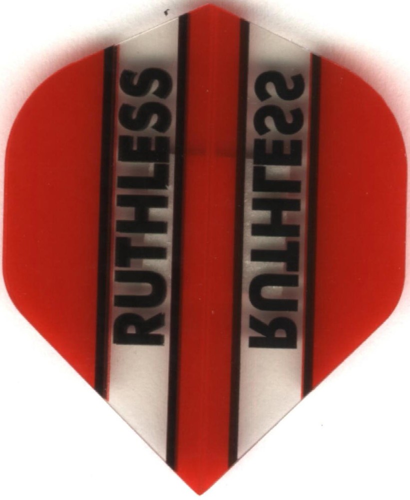 RED/CLEAR RUTHLESS Dart Flights: 3 per set