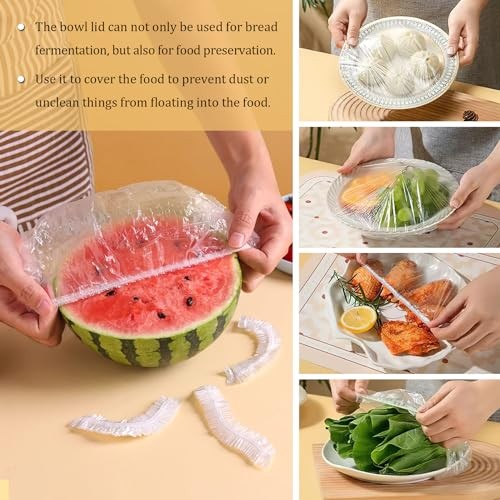 PCS Reusable Bowl Covers for Bread Proofing, Elastic Plastic Covers for 120