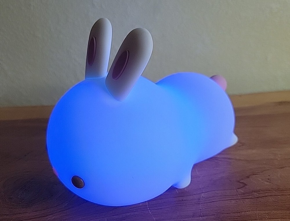 Bunny Rabbit Changing Colors Soft Night Light USB Rechargeable Silicon Cool Glow